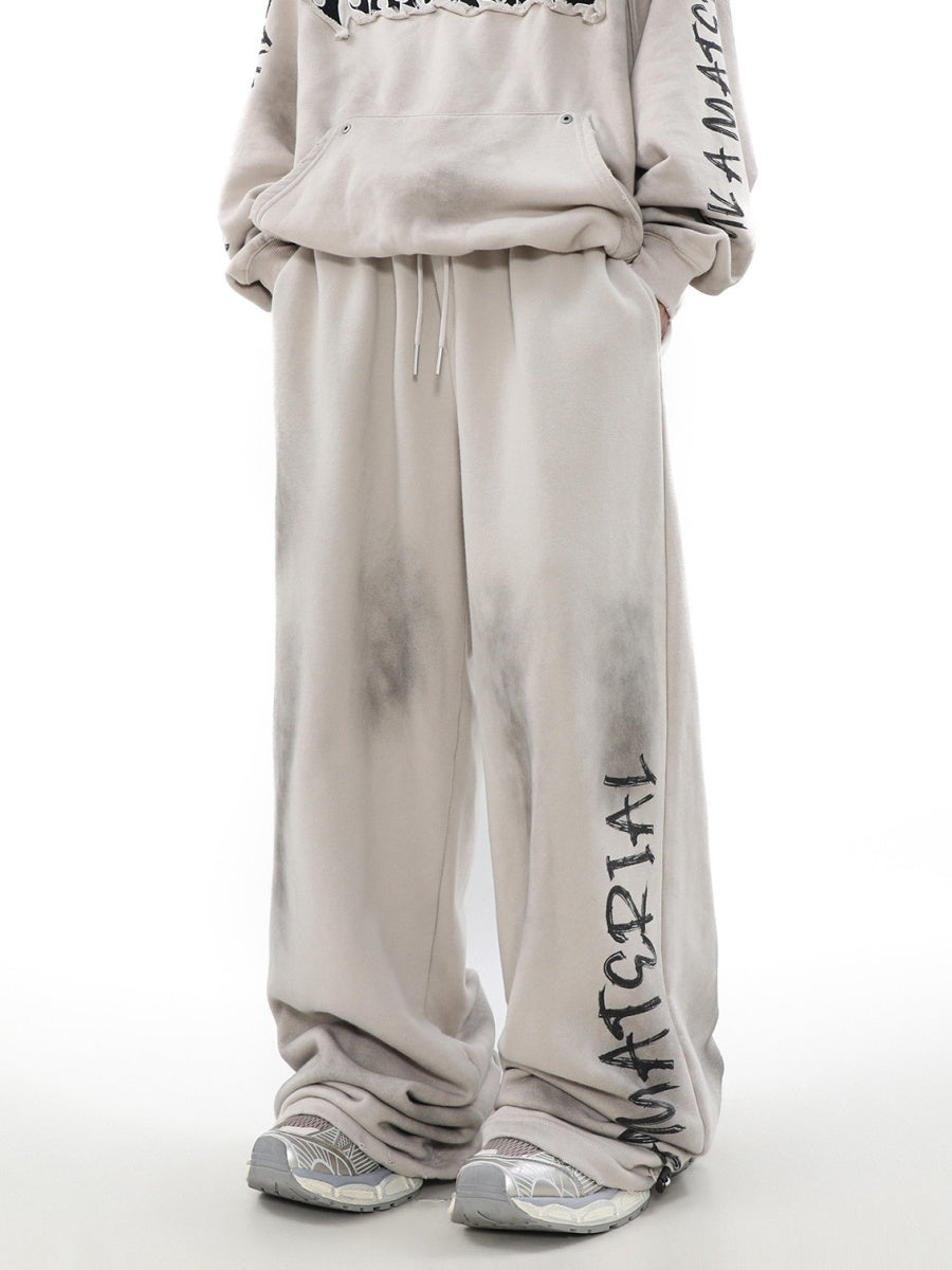 上下別売り】Street Rubbing Dirty Graffiti Sweat Pants MR026