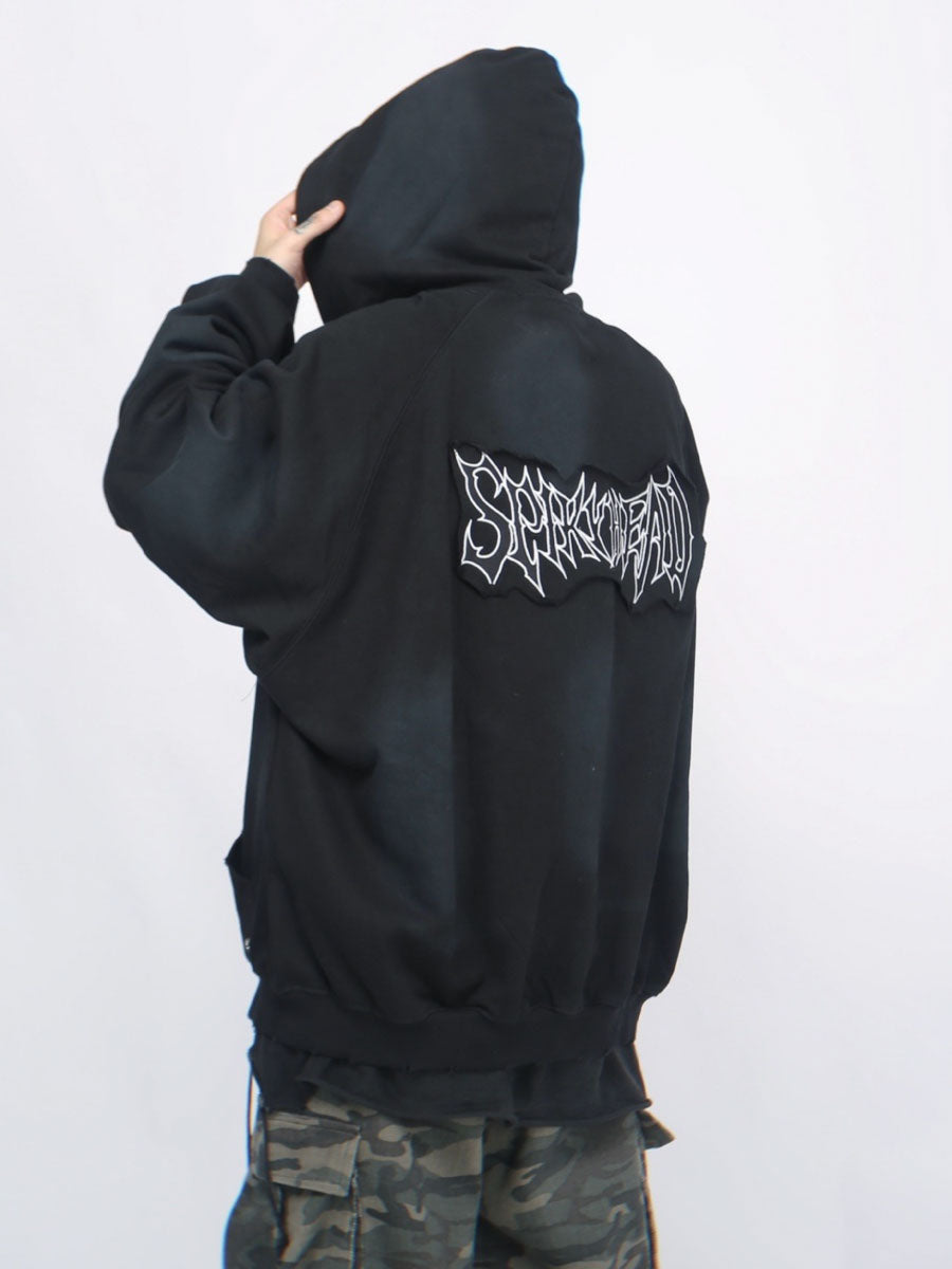 Vintage Distressed Hooded Zip-up Jacket MB7376