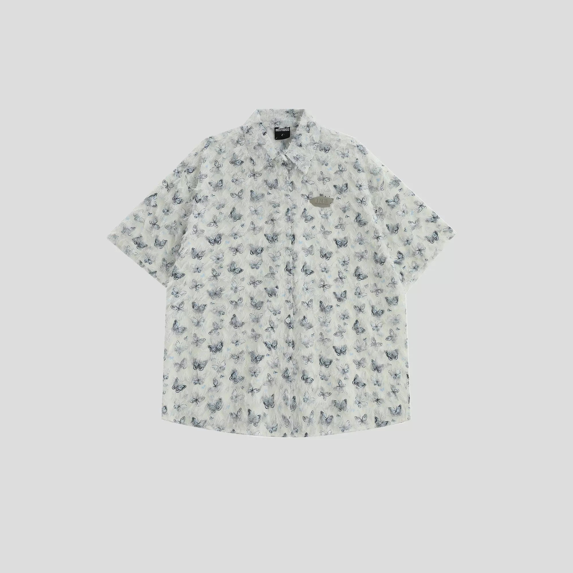 Shaggy Touch Butterfly Short Sleeve Shirt IN7035