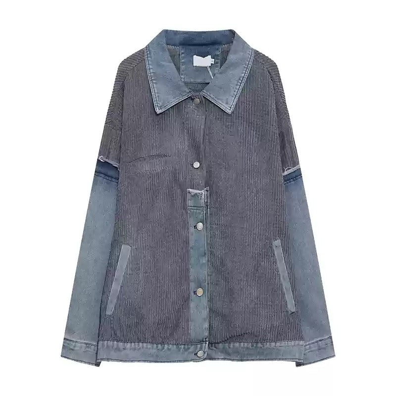 Corduroy Patchwork Denim Jacket MB7139