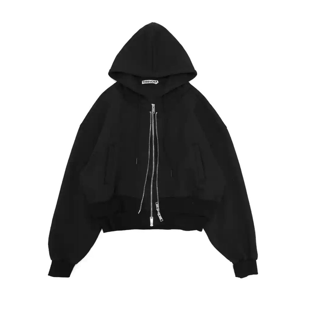 Fake Layered Design Zip-Up Hooded Parka GB2001