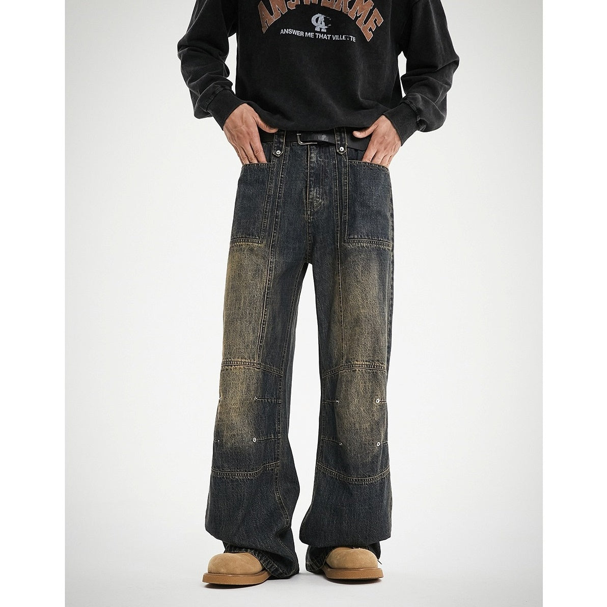 Heavyweight Wash Loose Baker Jeans MB7182