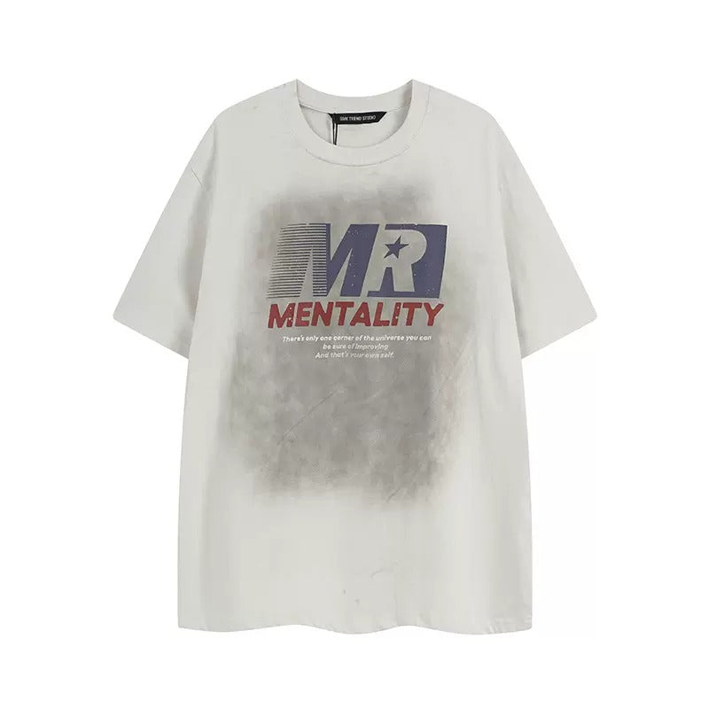 Retro Letter Print Casual T-shirt MR022