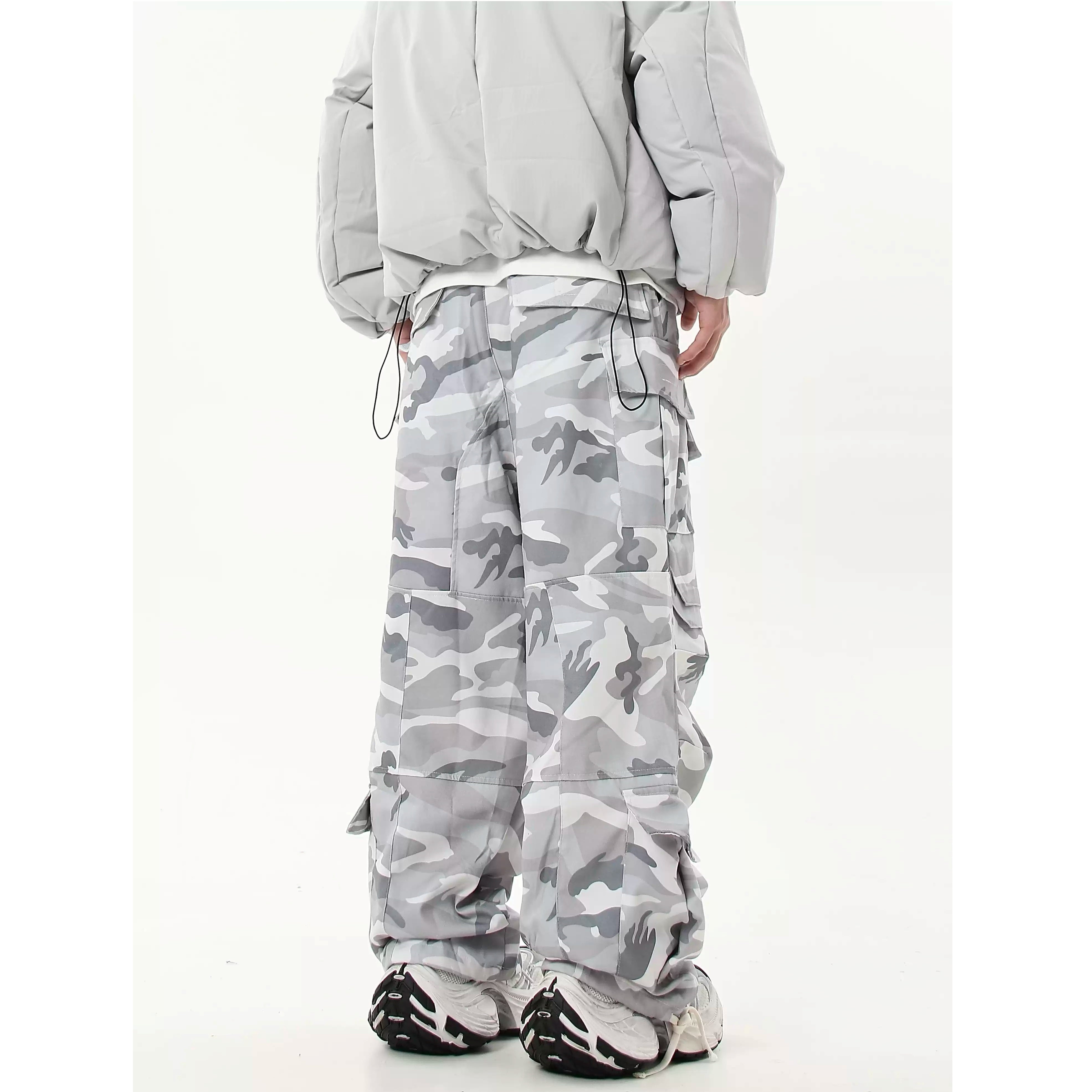 Stacked Loose Fit Camouflage Cargo Pants MB7239