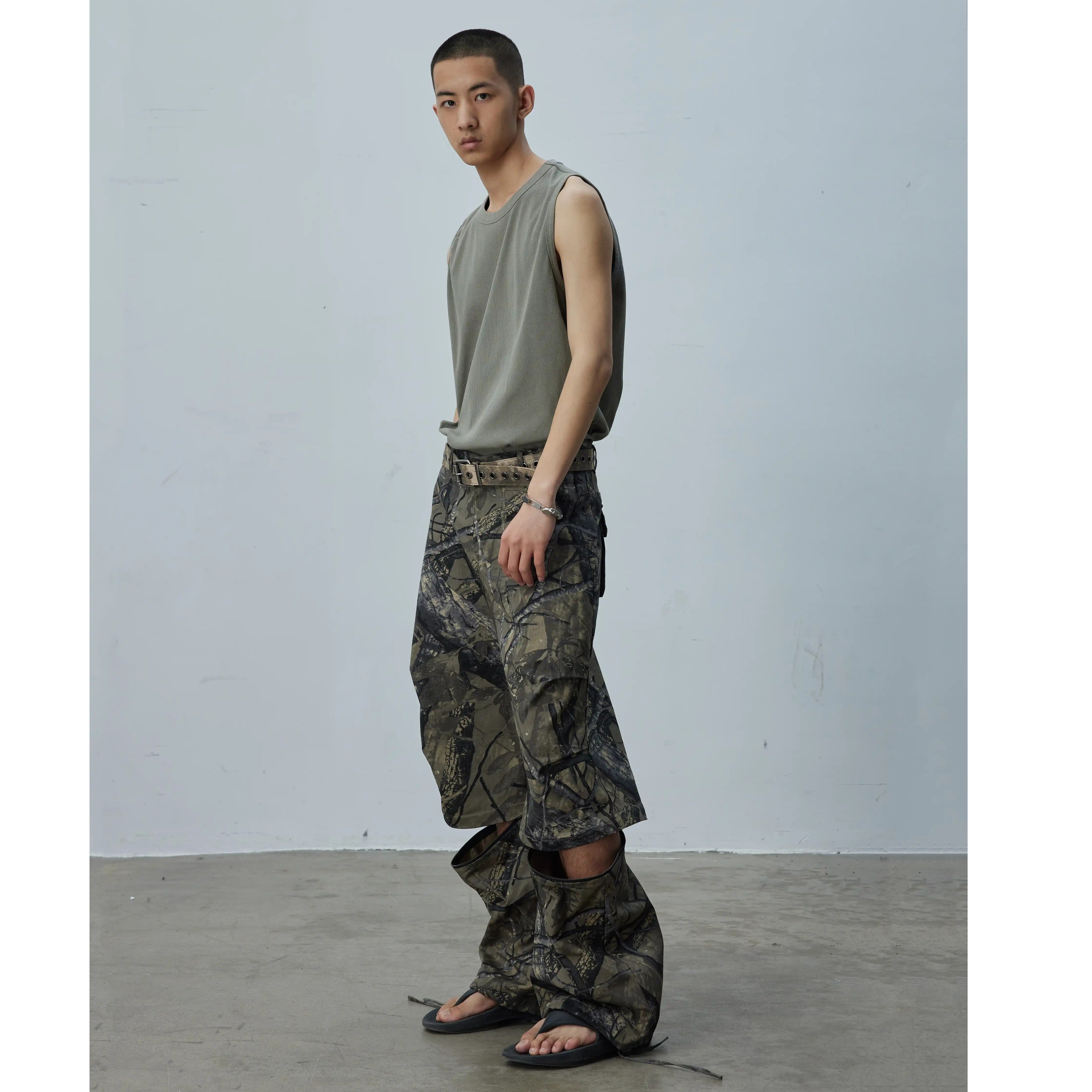 2Way Zip Detachable Loose Cargo Pants MB7149