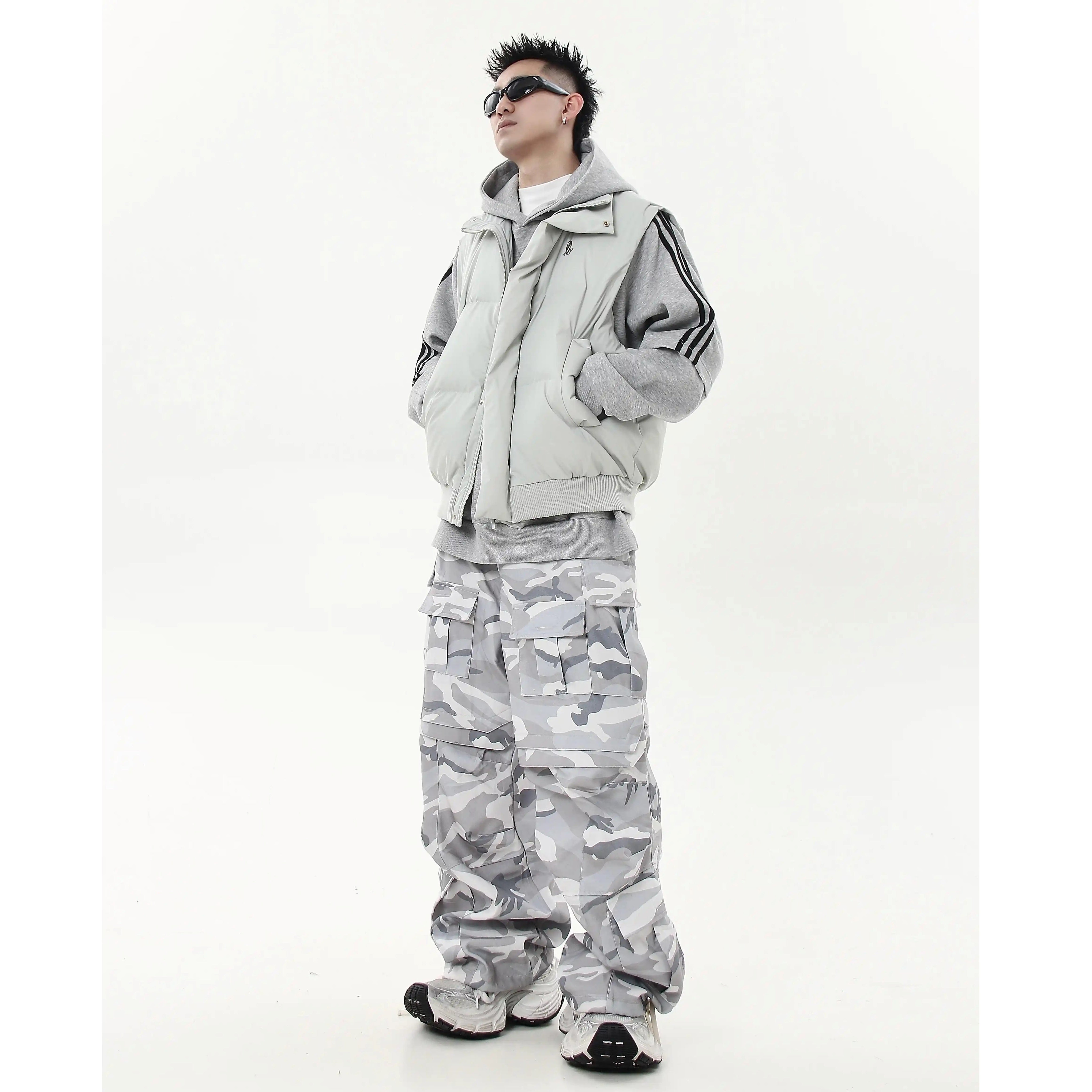 Stacked Loose Fit Camouflage Cargo Pants MB7239