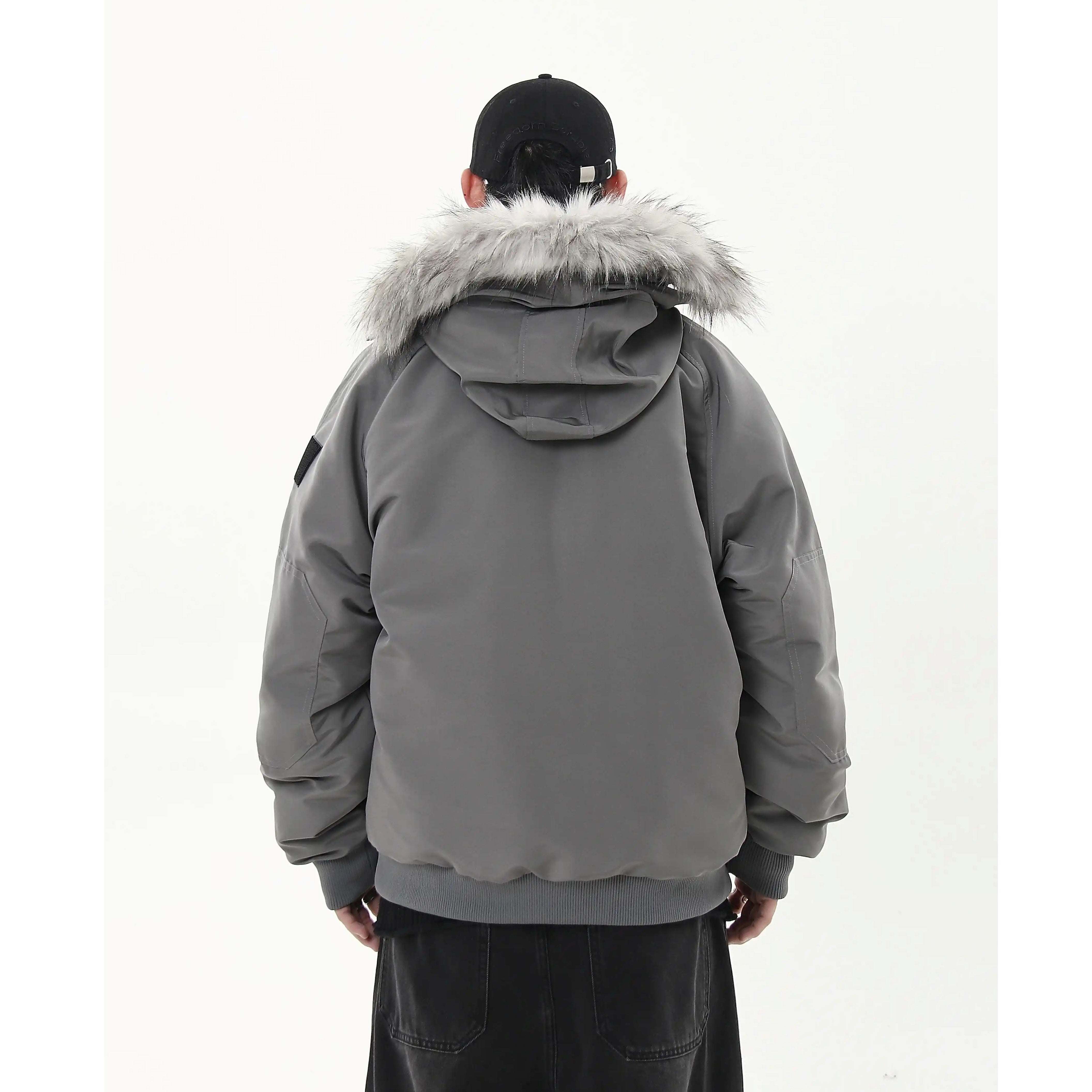 Fur Collar Hooded Padded Jacket MB7207