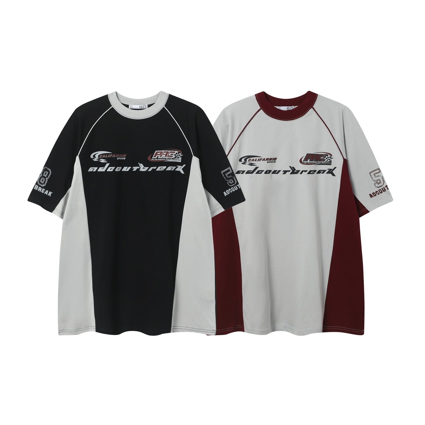 Racing Style Contrast Stitching T-shirts EAT139