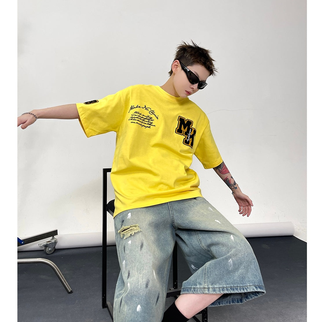 Letter Towel Embroidered T-Shirt EAT124