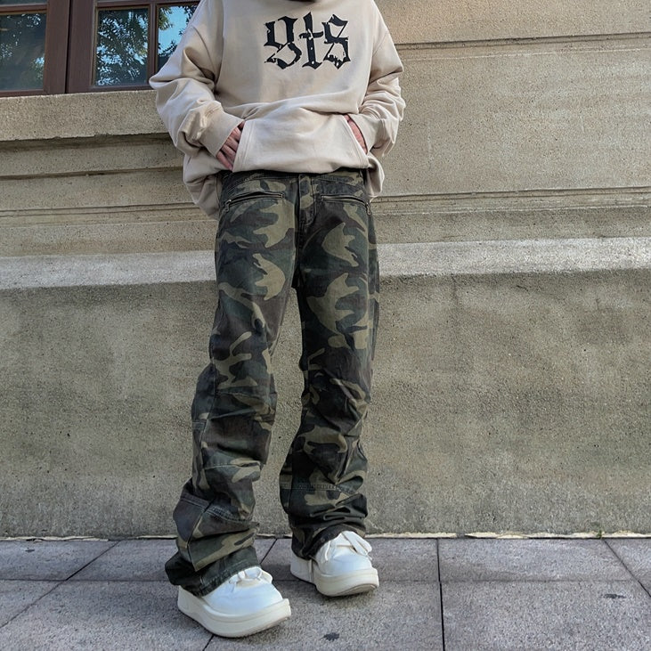 Street Loose Straight Camouflage Pants FT8004