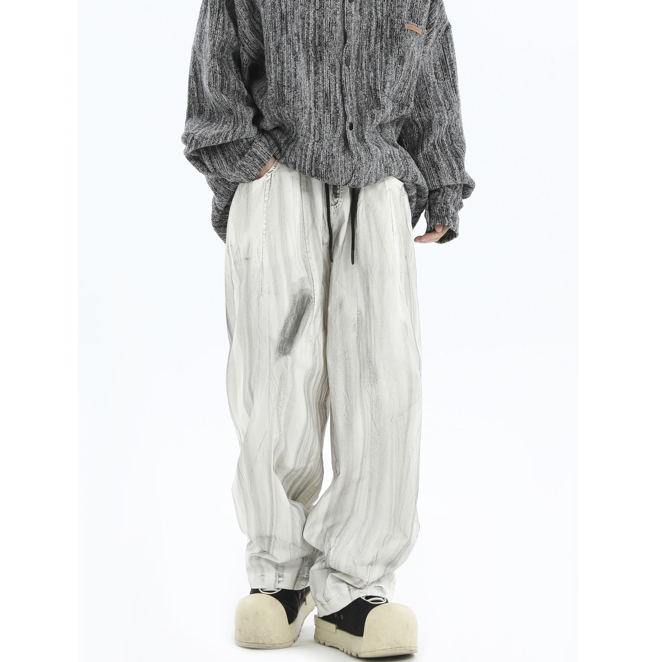 Graffiti Painted Distressed Washed Loose Pants IN7044