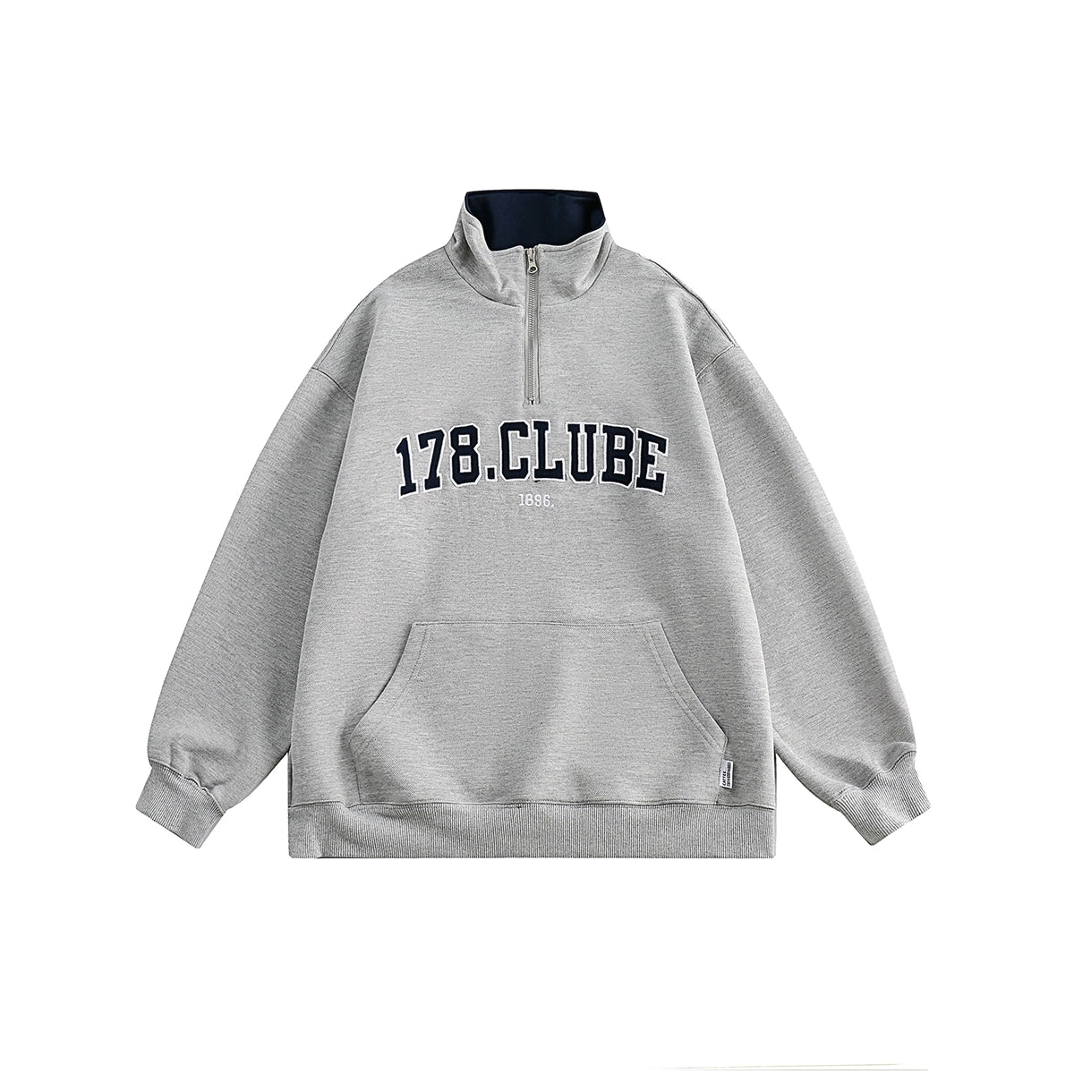 Letter Embroidery Half Zipper Stand Collar Sweat MB7110