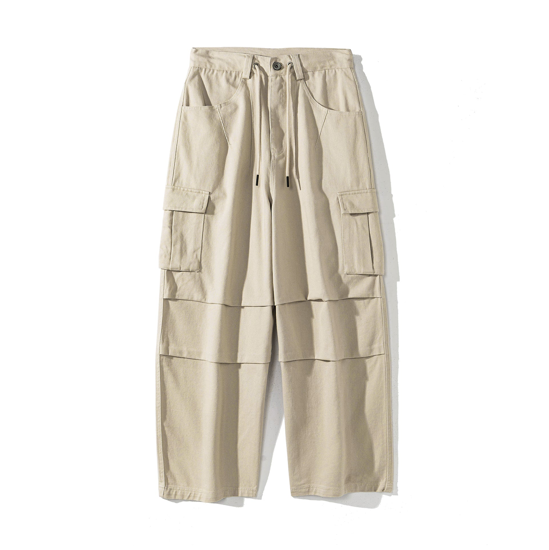 Double-pleated Wide-leg Cargo Pants NA7005
