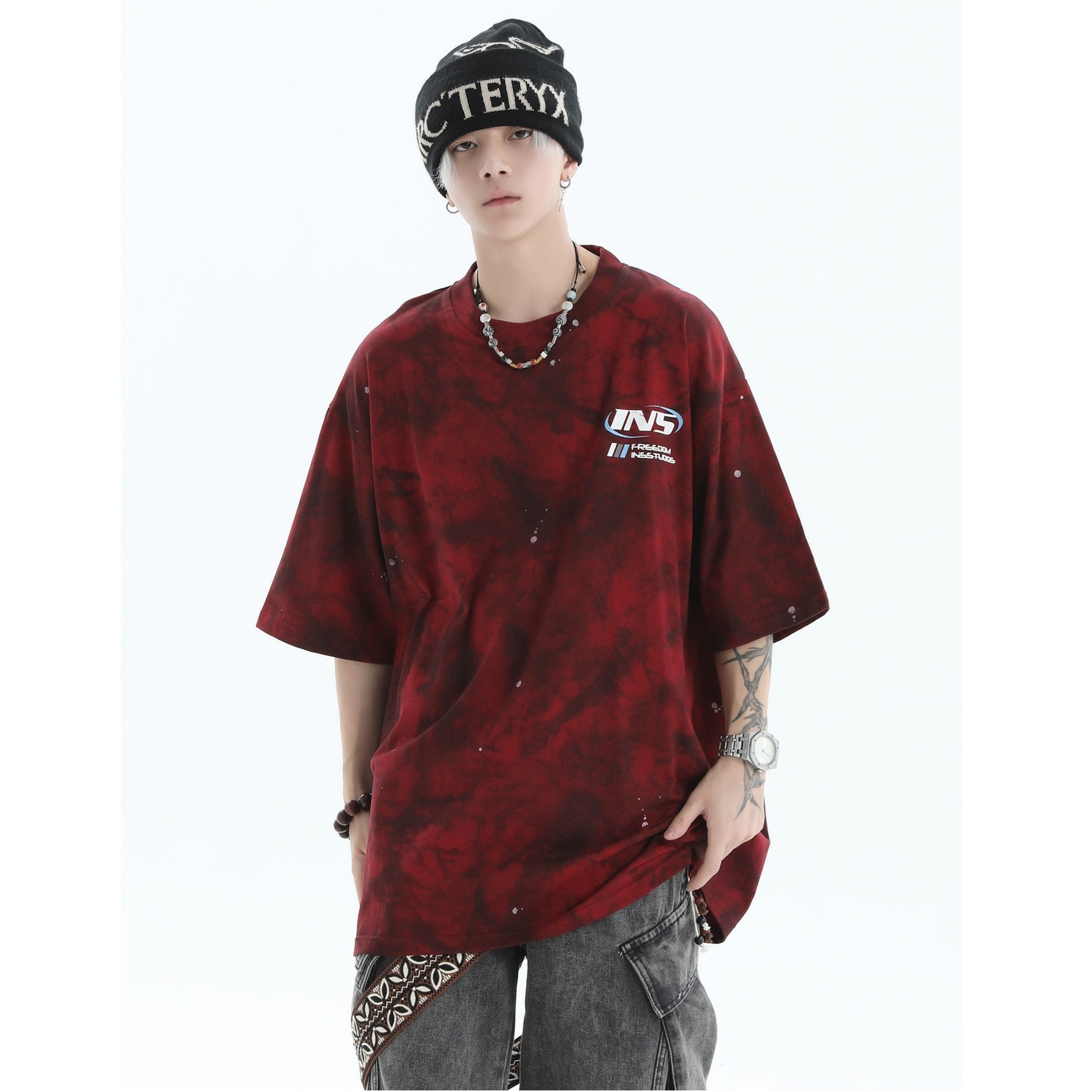 Splash Ink Tie-Dye Printed LOGO T-shirt IN7030