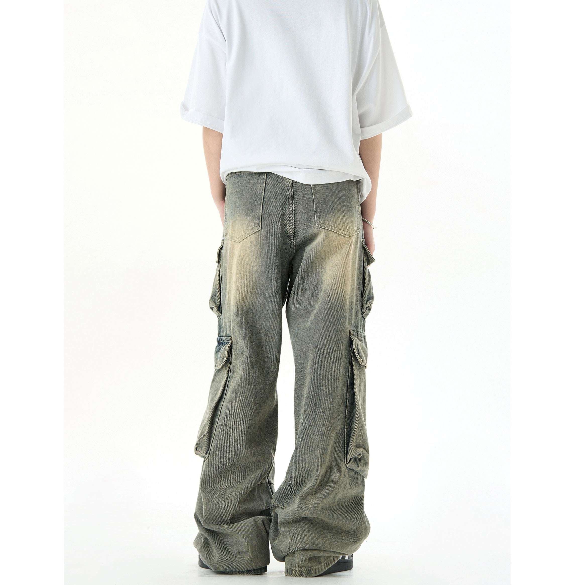 Yellow Mud Loose Draped Cargo Jeans MB7228