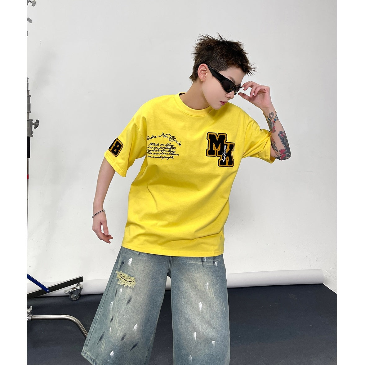 Letter Towel Embroidered T-Shirt EAT124