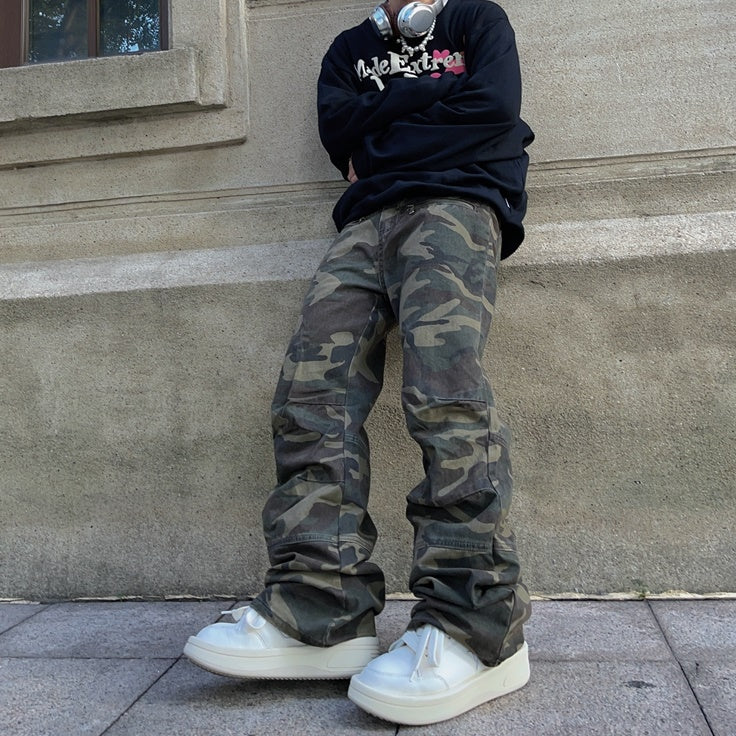 Street Loose Straight Camouflage Pants FT8004