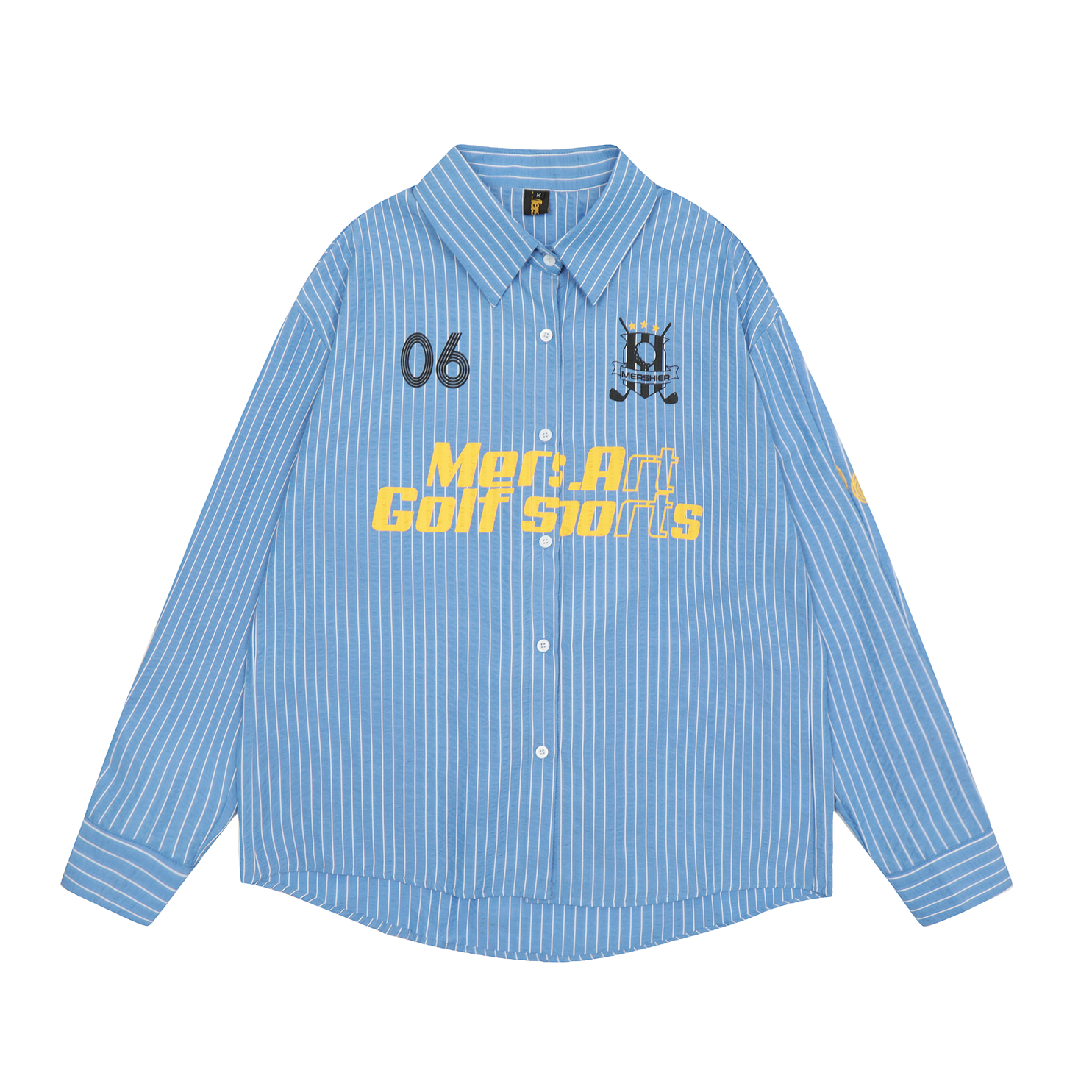 Letter Print Stripe Long Sleeve Shirt EAT076