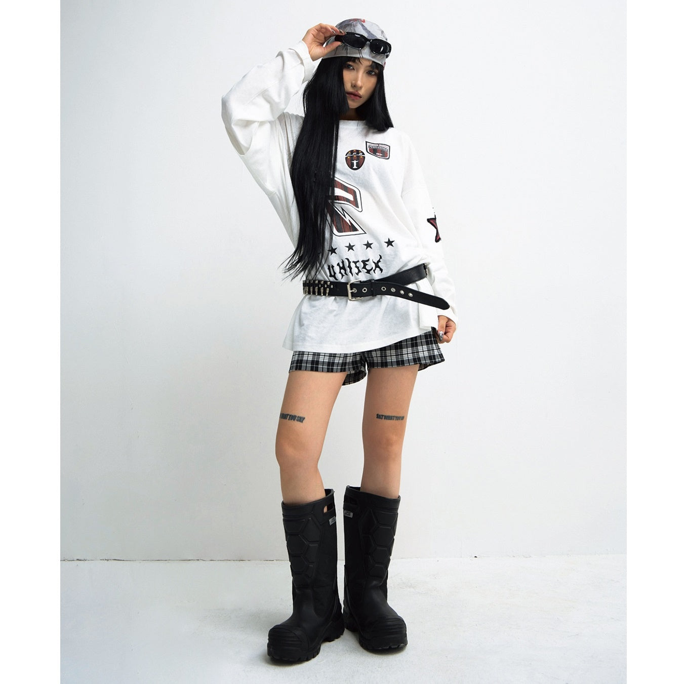 Racing Embroidery Fake Two Long Sleeve T-Shirts MB7319