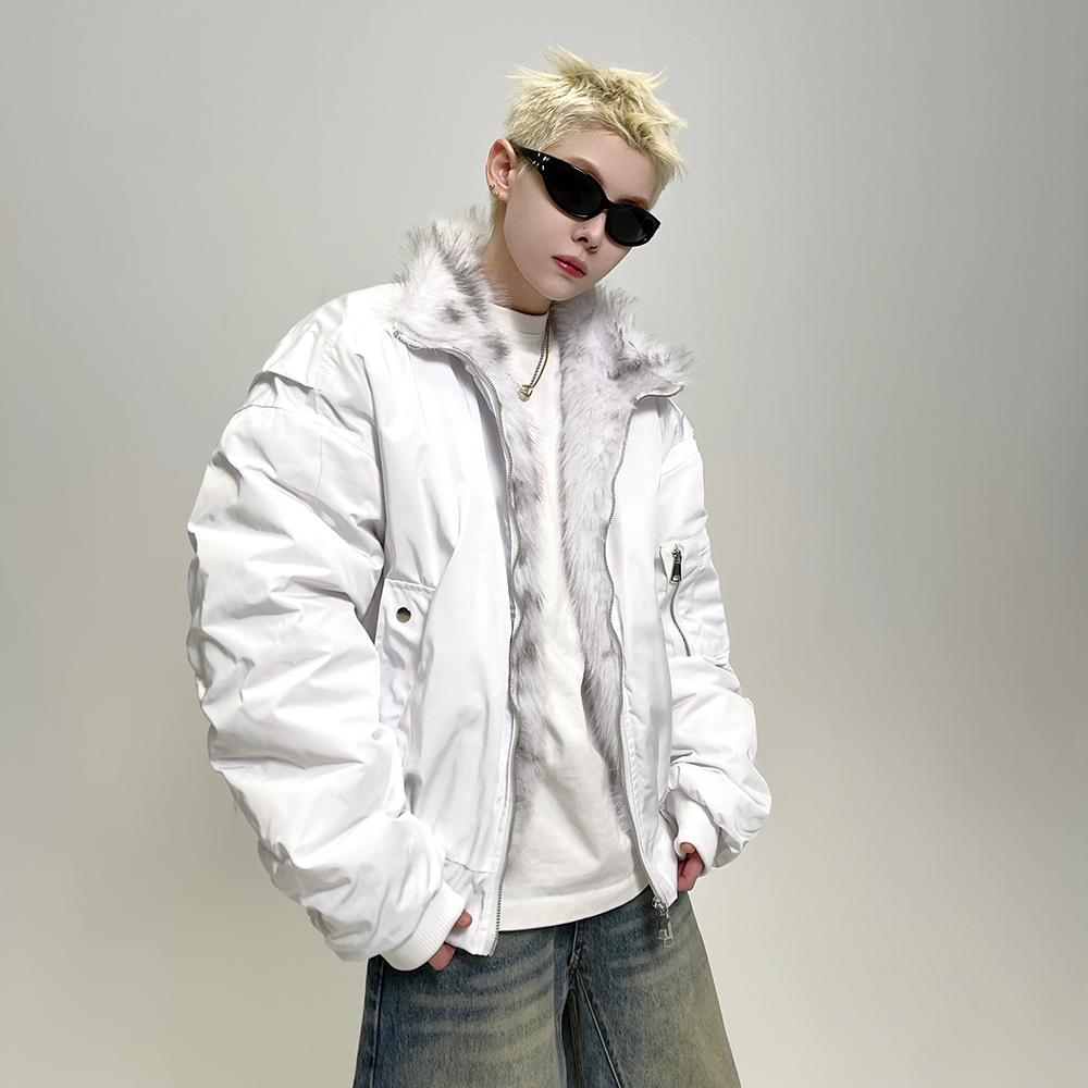 Plush Fur Stand Collar Blouson EAT047