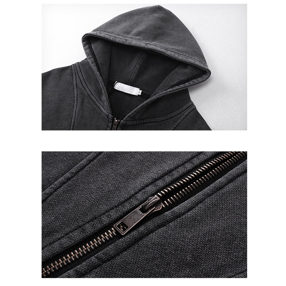 Heavyweight Stitched Design Zip-up Hooded Sweat MB7020