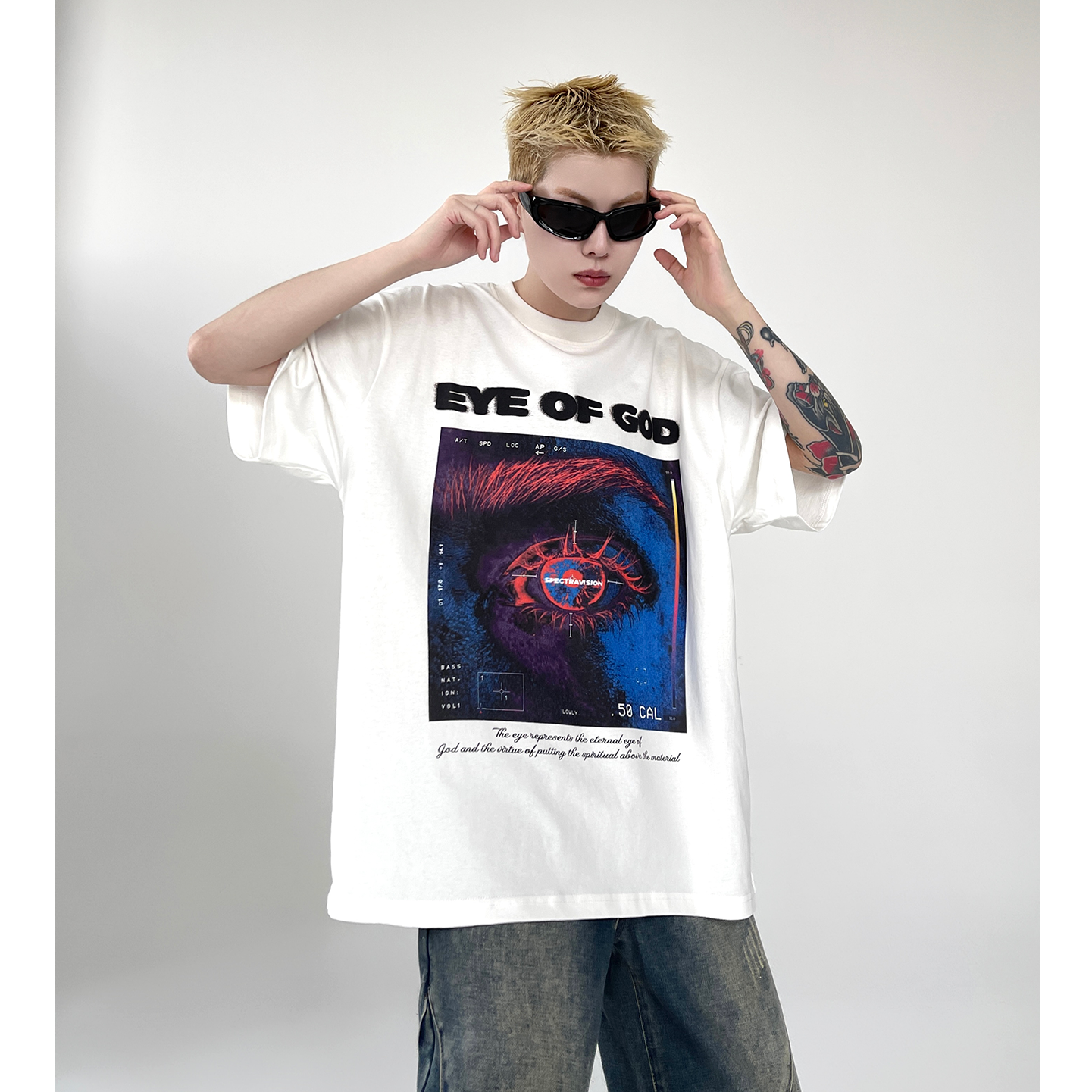 EYE OF GOD Vintage Wash Print T-Shirt EAT014