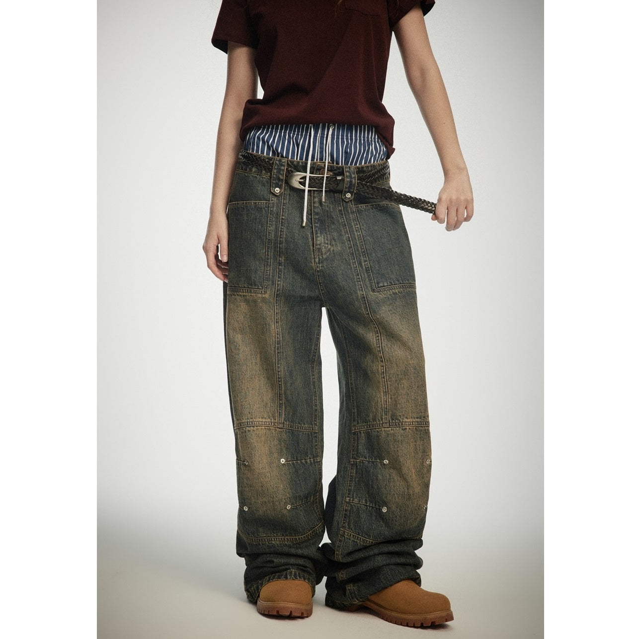 Heavyweight Wash Loose Baker Jeans MB7182