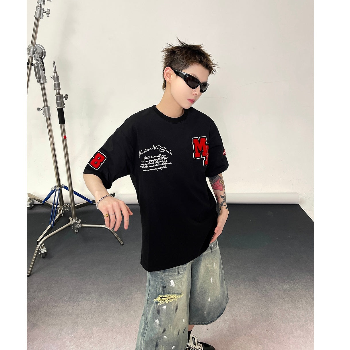 Letter Towel Embroidered T-Shirt EAT124