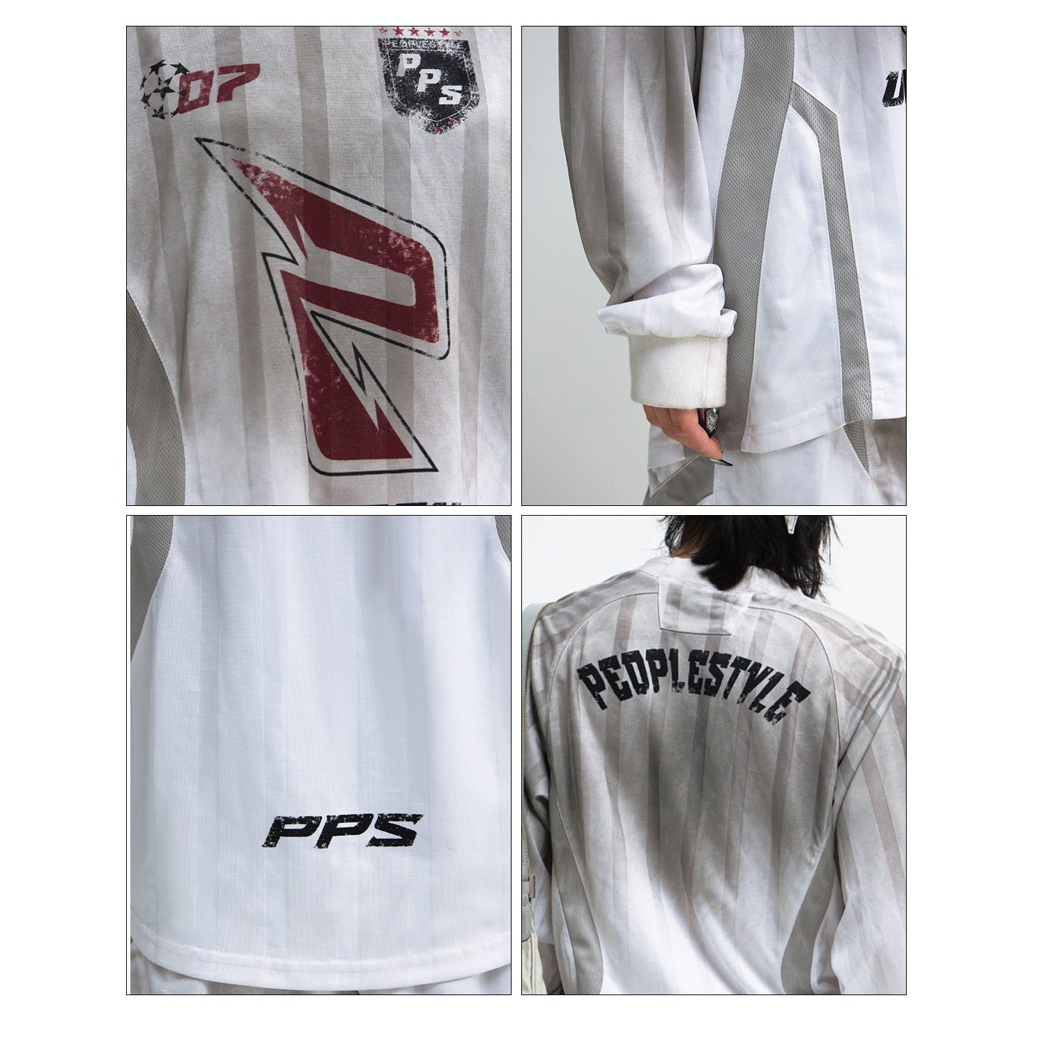 Stained Blokecore Style Long Sleeve Racing T-shirt MB7323
