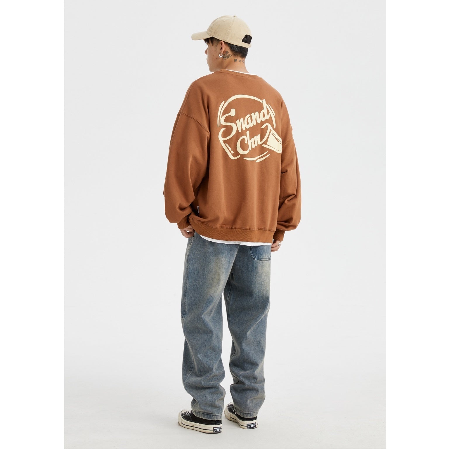 Letter Print Crew Neck Sweat MB7113