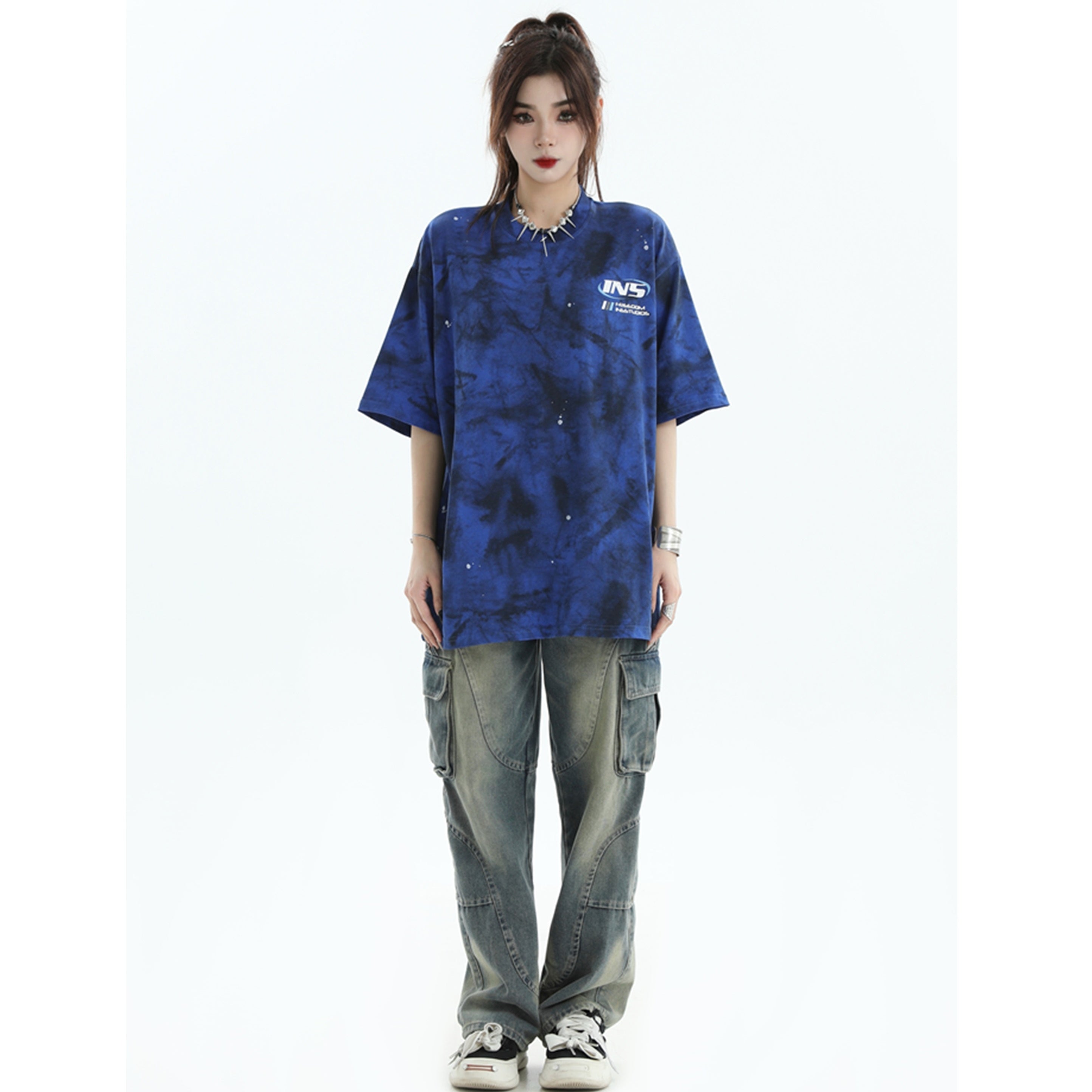 Splash Ink Tie-Dye Printed LOGO T-shirt IN7030