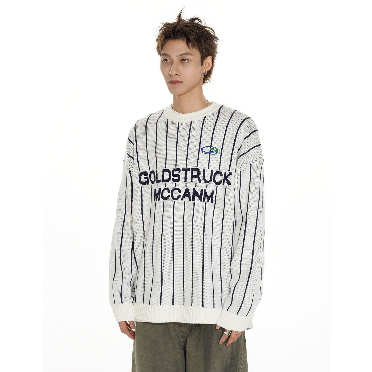 Striped Logo Pullover Sweater MB7140