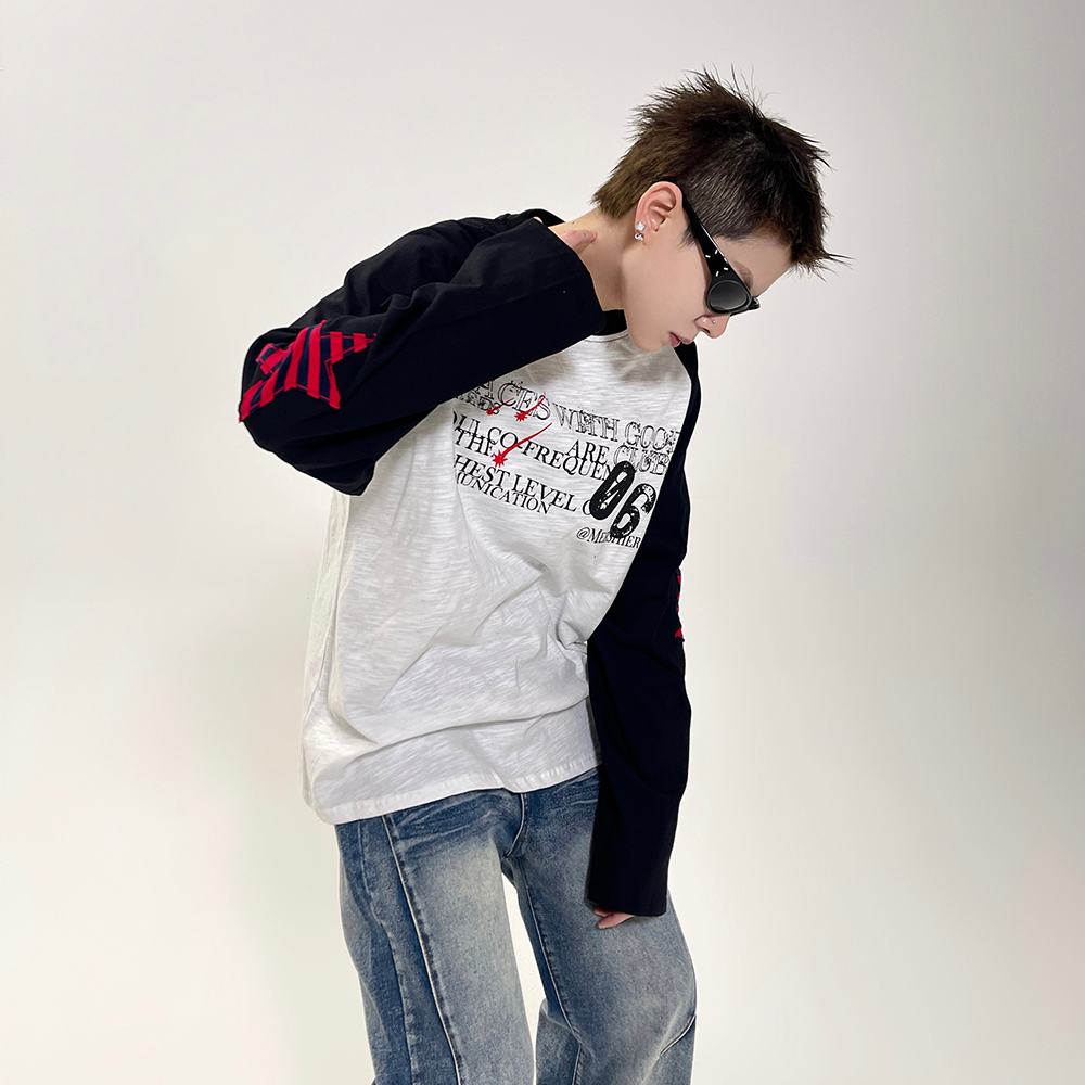 Printed Raglan Long Sleeve T-Shirt EAT075