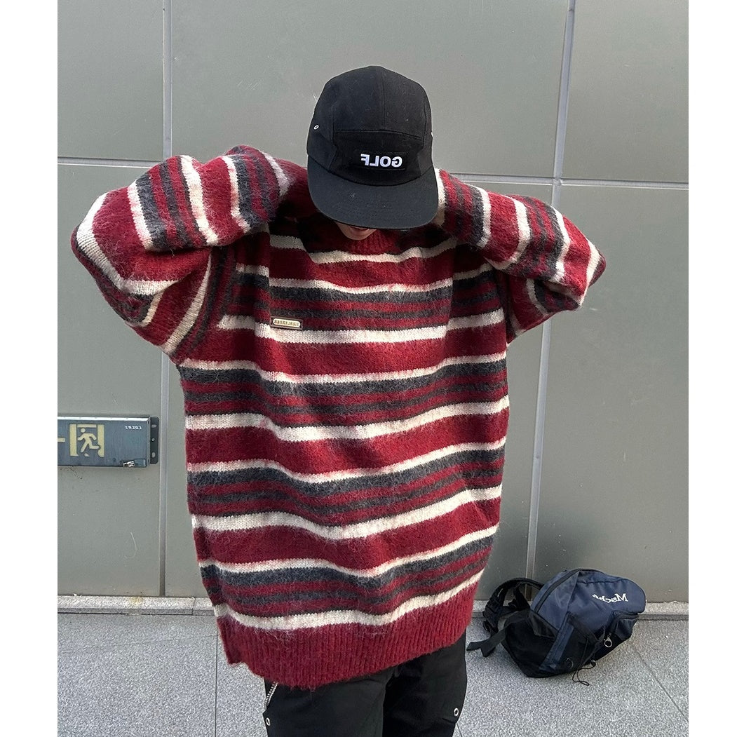 Retro Border Crew Neck Sweater MB7129