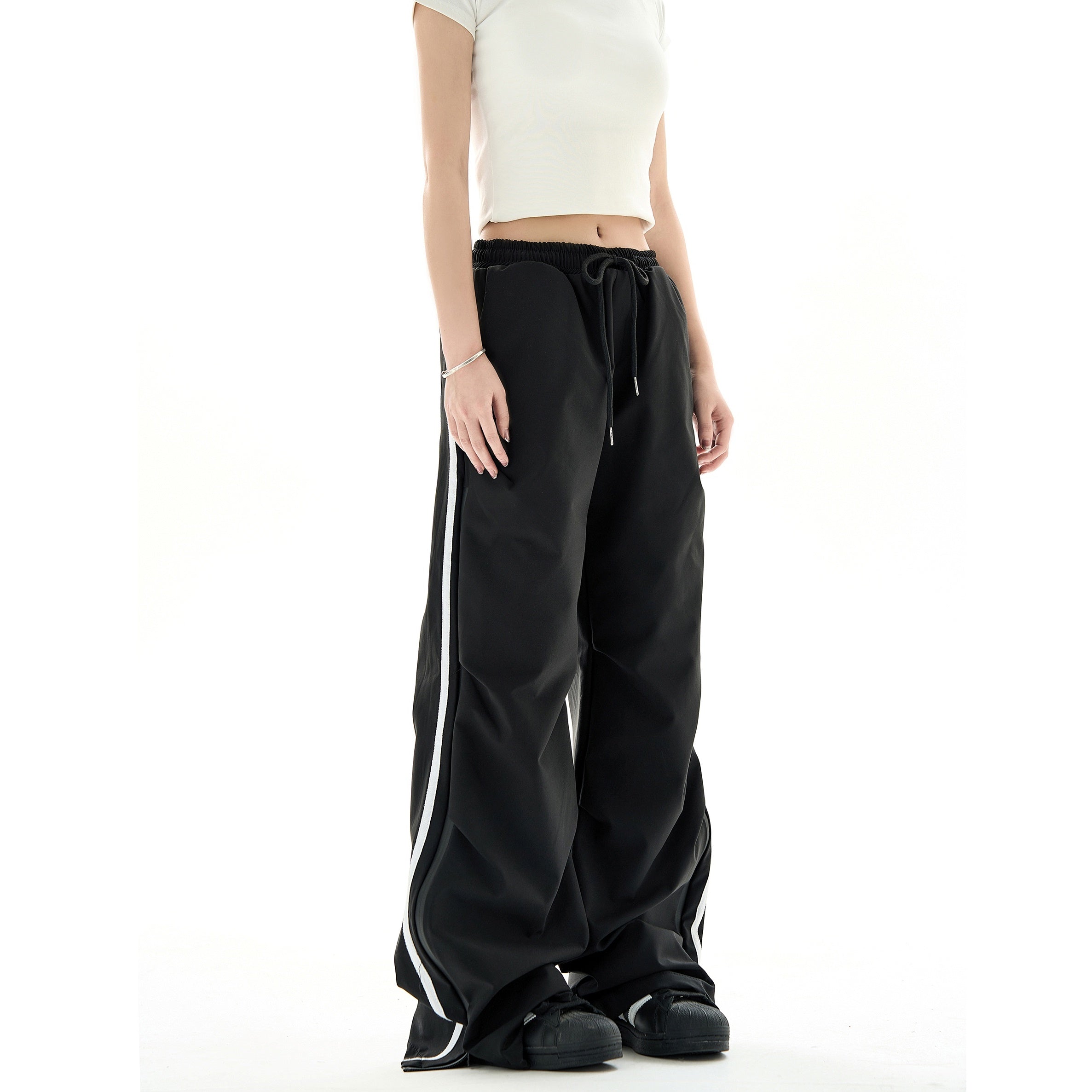 Side Striped Loose Straight Track Pants MB7223