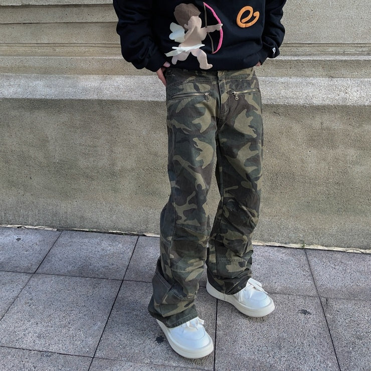 Street Loose Straight Camouflage Pants FT8004