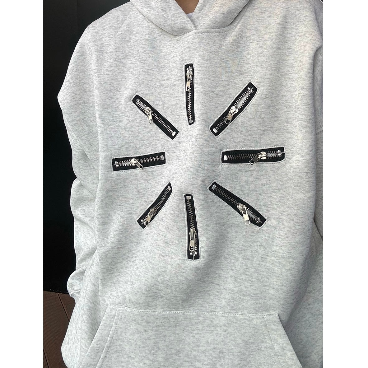 Zipper Design Street Hoodie MB7077