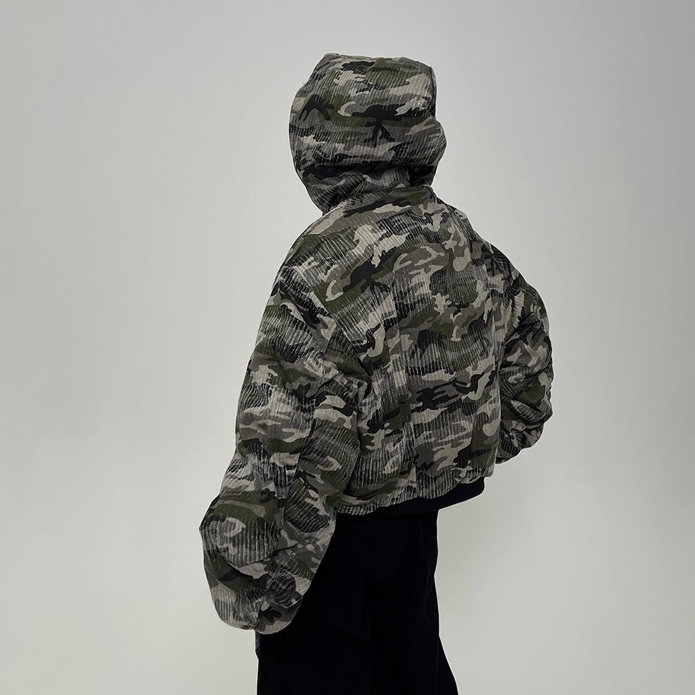 Camouflage Zip-Up Hooded Padded Jacket EAT039