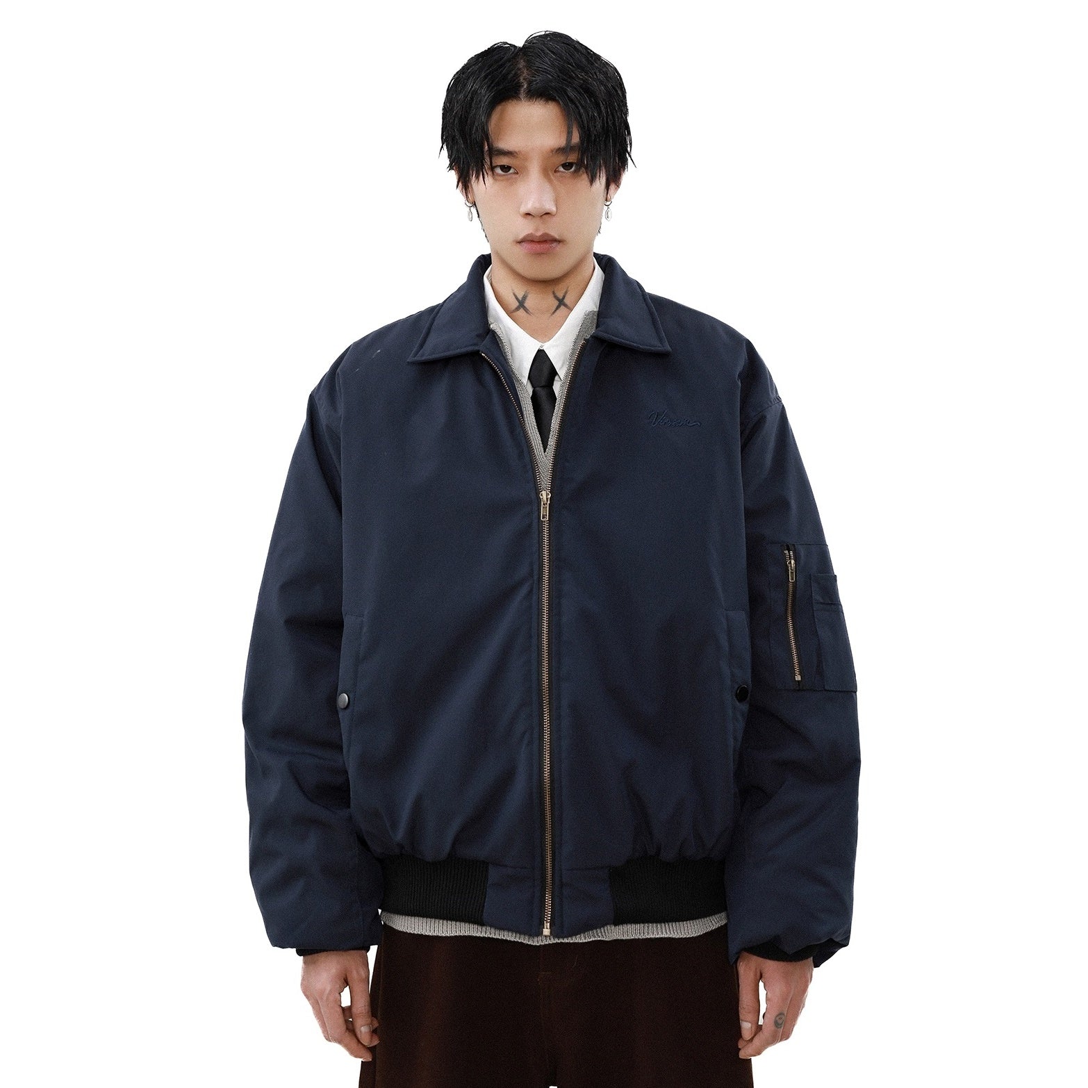 Lapel Design Bomber Jacket MB7303