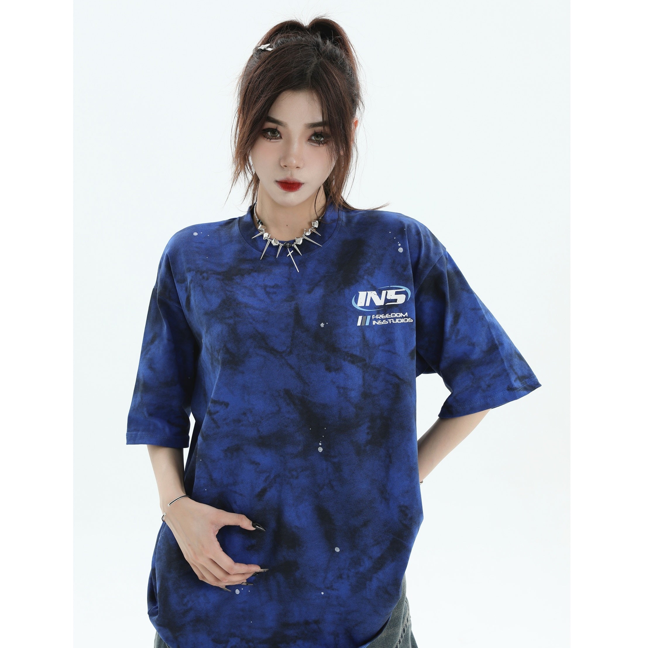 Splash Ink Tie-Dye Printed LOGO T-shirt IN7030