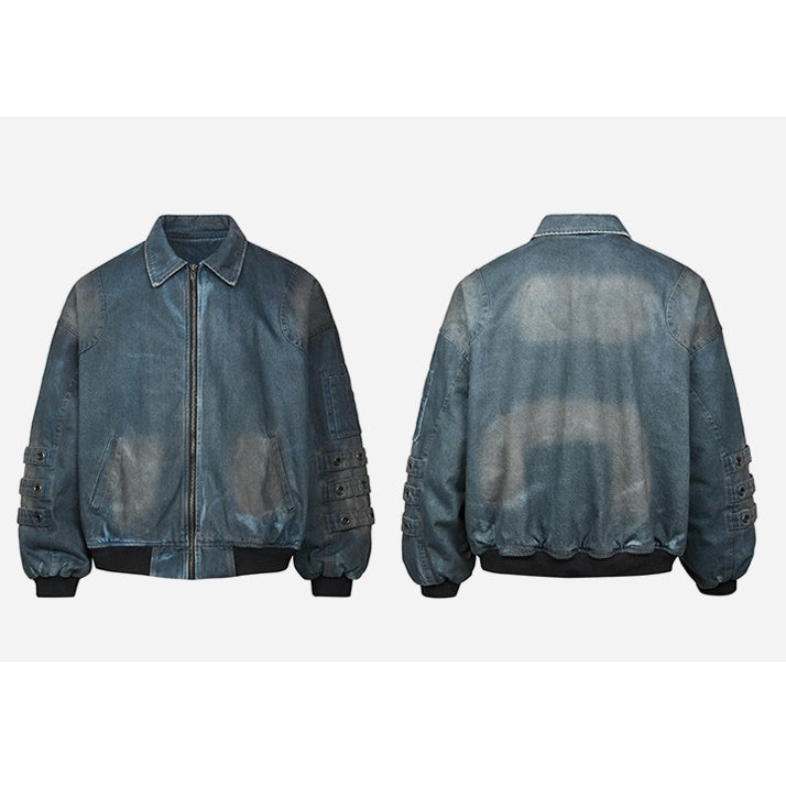 Vintage Wash Distressed Denim Jacket MB7260