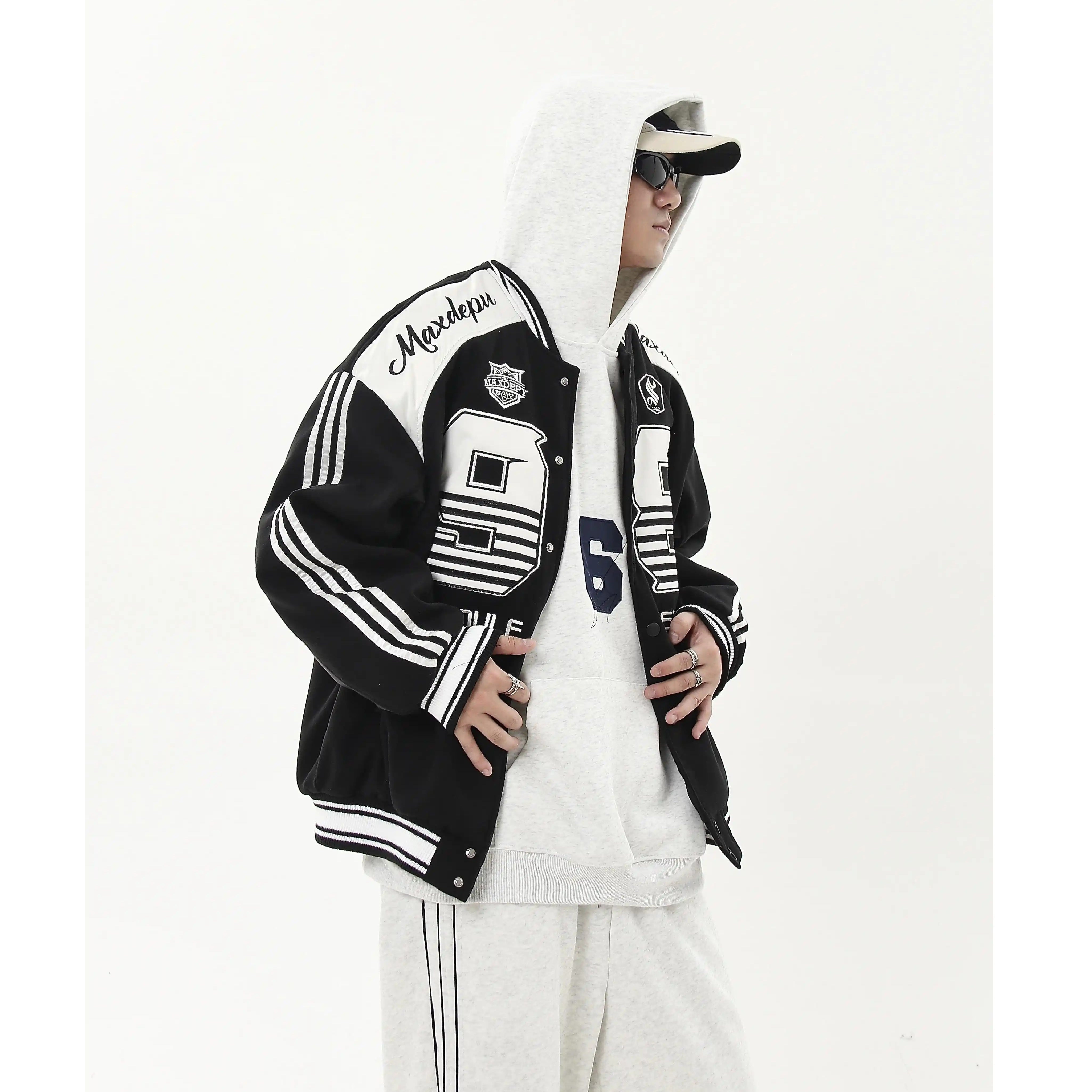 Monotone Industry Embroidered Baseball Jacket MB7213