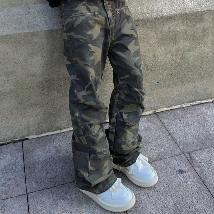 Street Loose Straight Camouflage Pants FT8004