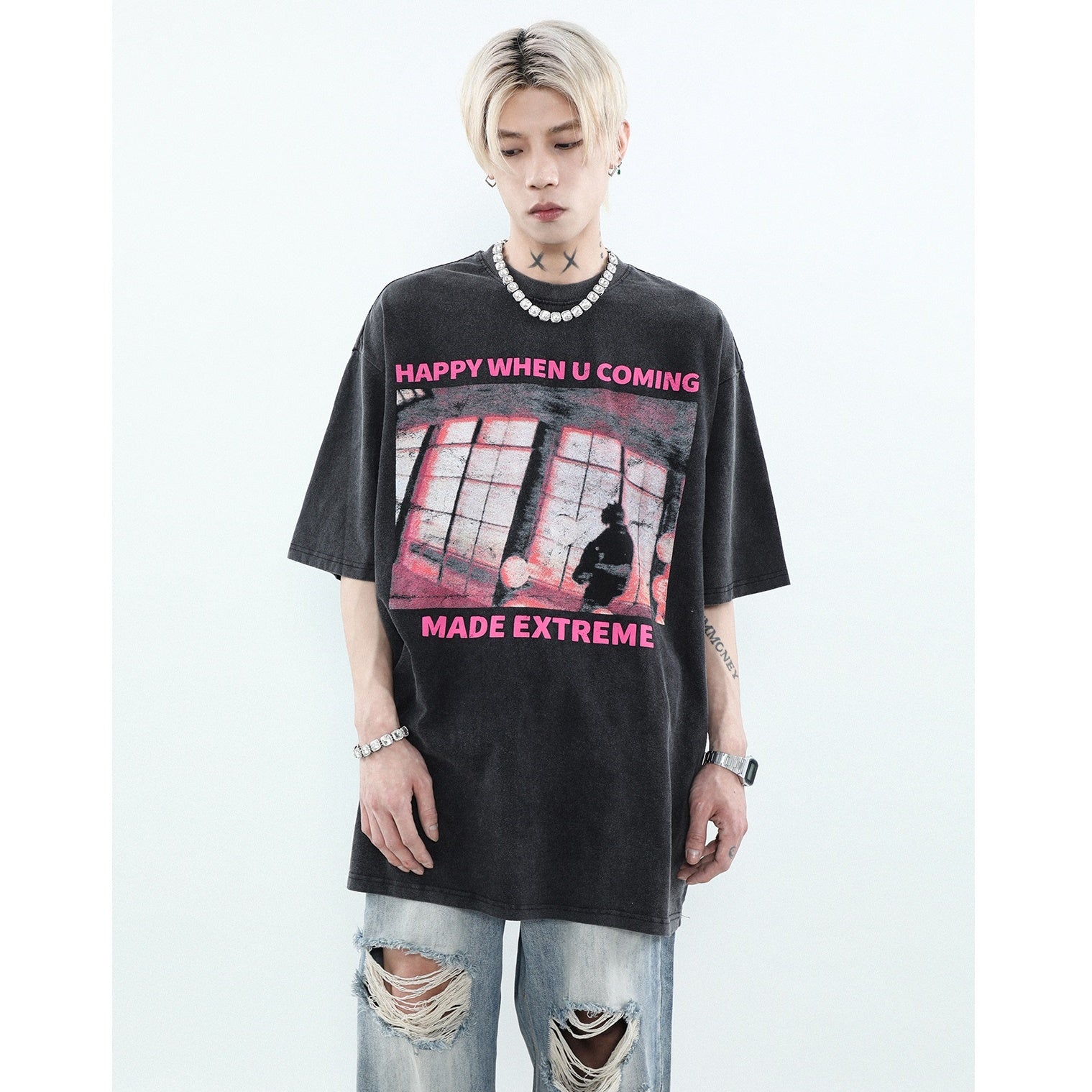 Graphic Print Loose T-Shirt MR004