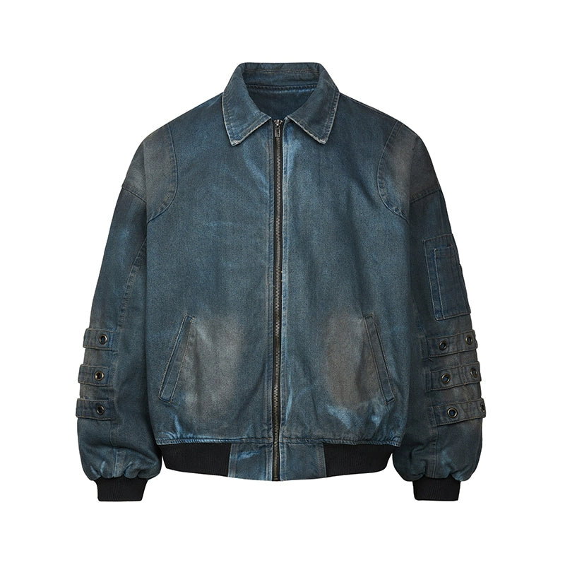 Vintage Wash Distressed Denim Jacket MB7260