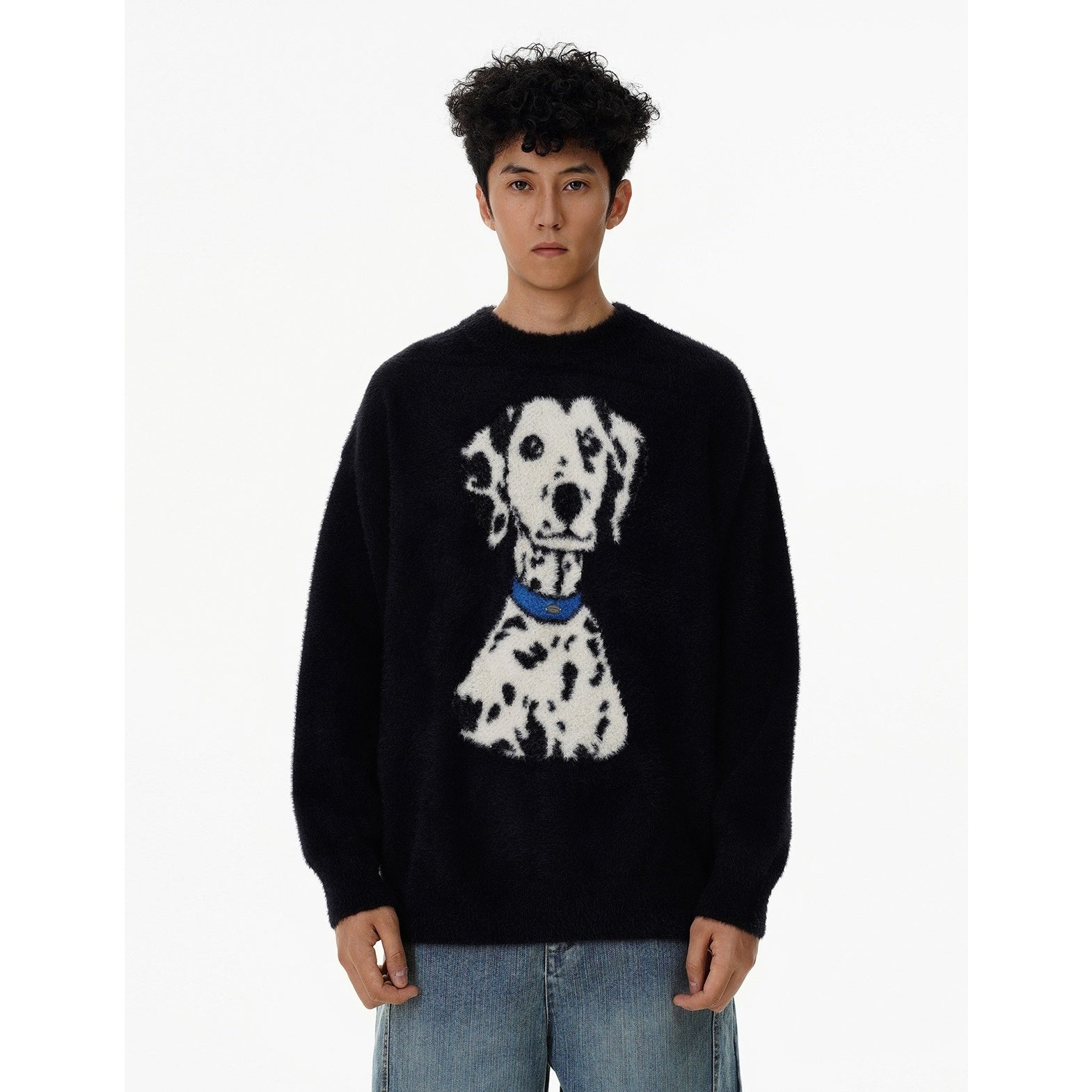 Dalmatian Jacquard Fluffy Knitted Sweater MB7282