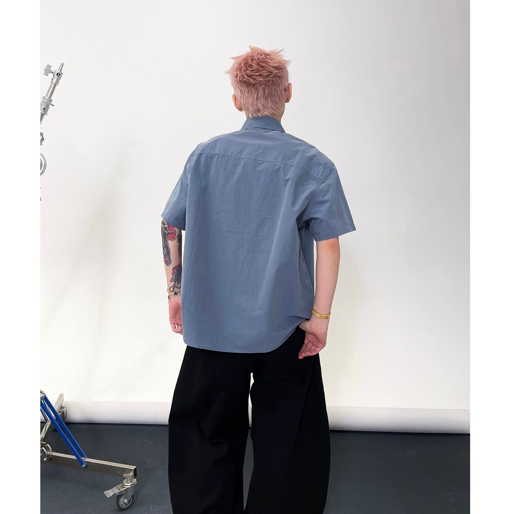 Solid Color Short Sleeve Shirt EAT135