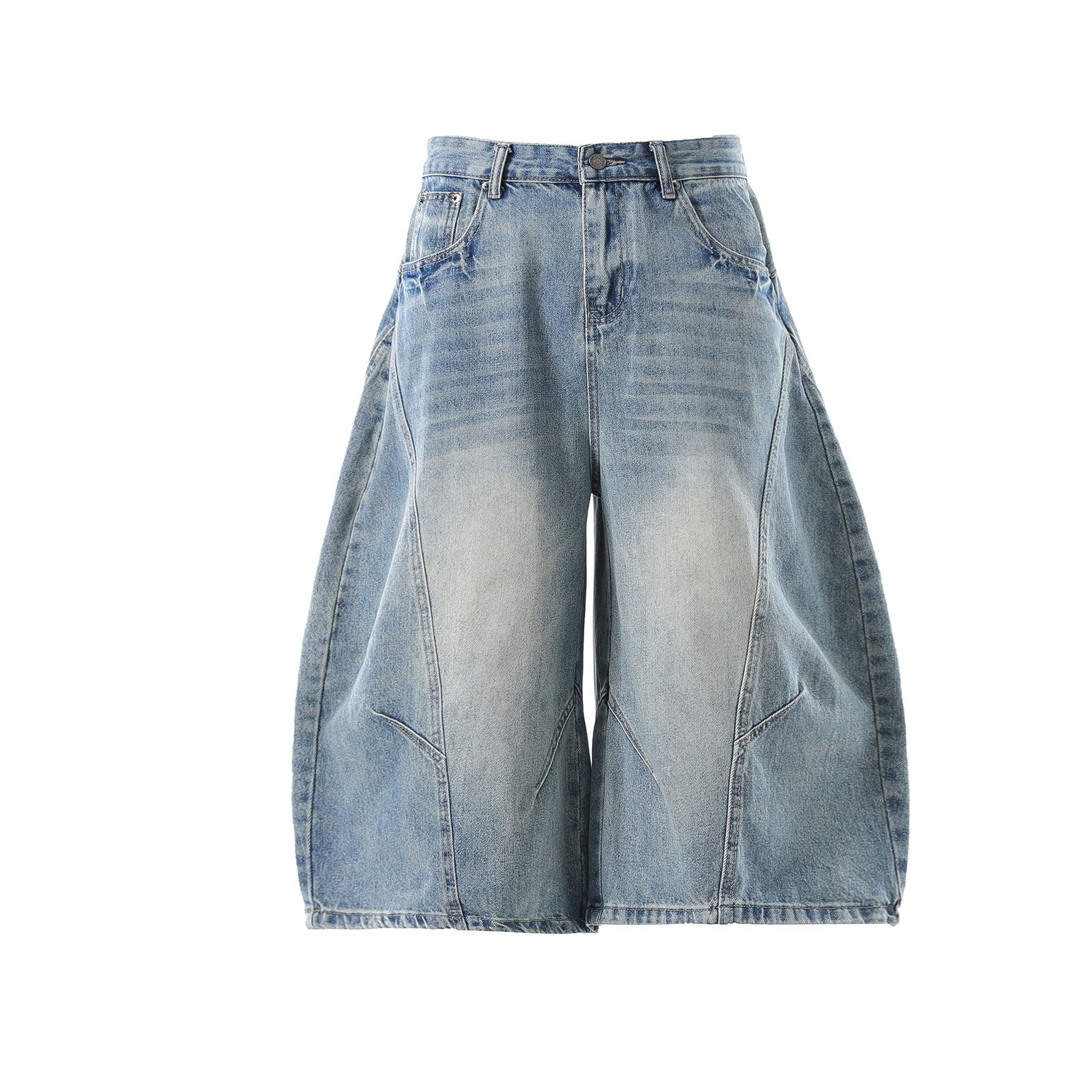 Washed Scimitar Denim Cropped Pants EAT115