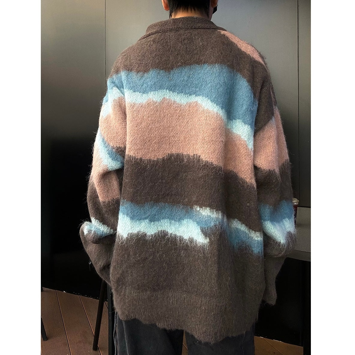 Color Zebra Print Roll-neck Loose Sweater MB7161