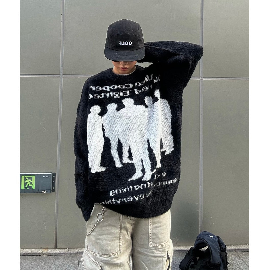 Shadow Man Jacquard Lazy Sweater MB7132